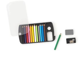 Набор мини-карандаши цветные Talent Toys 12 шт в пенале прозрачном