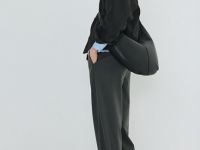 Прямые брюки с эластичным поясом, Серый