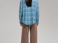 Рубашка объемного кроя в клетку