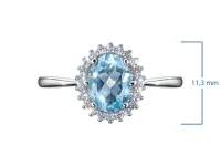Кольцо из белого золота с топазом э4771кц04220417