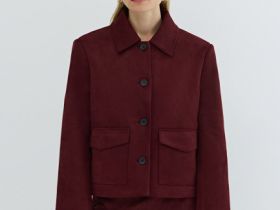 Укороченный жакет из искусственной замши, Фиолетовый