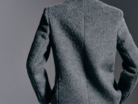 Однобортный жакет из натуральной шерсти, Серый