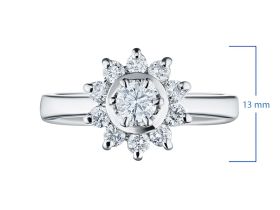 Кольцо из белого золота с бриллиантами э4701кц07153800