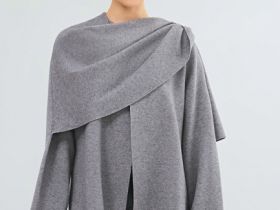 Кардиган с шарфом, Серый