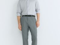 Рубашка из ткани шамбре, Серый