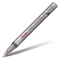 Маркер перманентный Pentel "Paint" 0,6 мм алюминиевый корпус, серебро