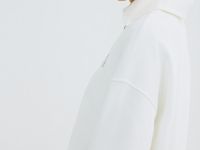 Толстовка с воротником-стойкой на молнии, Белый