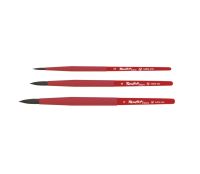 Кисть соболь-микс круглая Roubloff "Aqua Red" ручка короткая красная, покрытие обоймы soft-touch