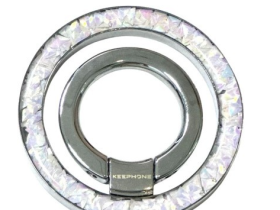Магнитный держатель-кольцо Keephone Magglitter Dazzling для Apple iPhone (белый)