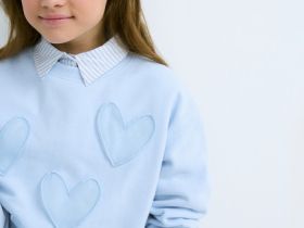 Свитшот с аппликацией для девочек, Голубой