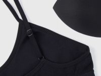 Базовый топ с вкладышами, Черный