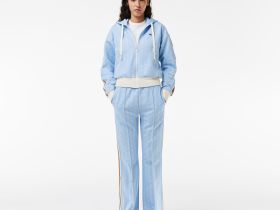 Женские расклешенные спортивные брюки Lacoste с монограммой