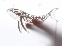 Закладка для книг с подвеской "Кит из фантазий" (латунь с покрытием под розовое золото)