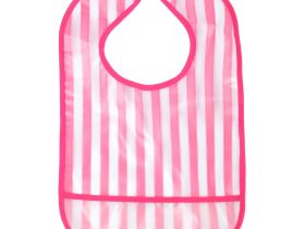 Нагрудник розовый в полоску для девочки