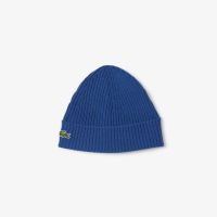 Шерстяная шапка Lacoste унисекс в рубчик