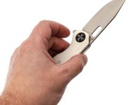 Складной нож Reptilian Тобол-03, сталь D2, рукоять белый G-10