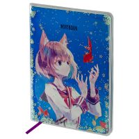 Записная книжка в линейку, ЛАЙТ, кожзам, MESHU "Magic world" А5 80 л, съемная пластиковая обложка, г