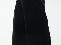 Прямые бархатные брюки, Черный