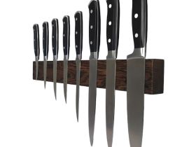 Настенный держатель магнитный для 8 ножей Woodinhome KS010SOB, дуб