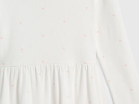 Трикотажное платье c принтом для девочек, Белый