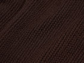 Джемпер поло из ажурной пряжи, Коричневый