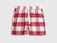 Пижамные шорты в клетку из фланели, Красный