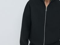 Бомбер из трикотажа, Черный