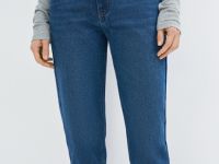 Утеплённые джинсы Mom, Синий