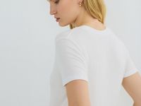 Полупрозрачная футболка в рубчик, Белый