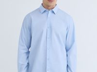 Рубашка из хлопка, Голубой