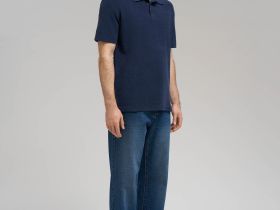 Поло свободного кроя из хлопкового трикотажа