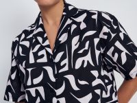 Рубашка женская с принтом изо льна