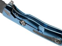 Нож складной LionSteel ROK DD BL, дамасская сталь, рукоять титан, синий