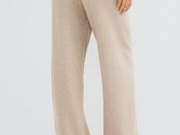 Вязаные широкие брюки, Бежевый