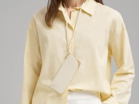 Свободная рубашка изо льна и хлопка