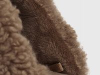 Тапочки с искусственным мехом, Бежевый