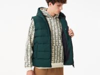 Мужской утеплённый стёганый жилет Lacoste с капюшоном