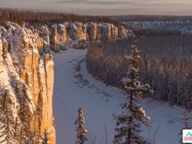 Зима на реке Синяя. Синские Столбы