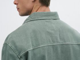 Рубашка из хлопкового твила, Зеленый