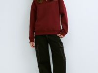 Свитшот с воротником-стойкой для девочек, Фиолетовый