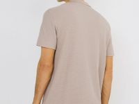 Поло из текстурированной ткани, Бежевый