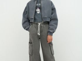 Бомбер для девочек, Серый