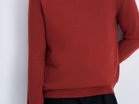 Джемпер из шерсти и хлопка с v-образной горловиной