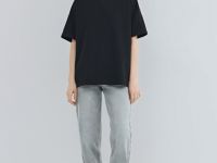 Прямые джинсы с высокой посадкой, Серый