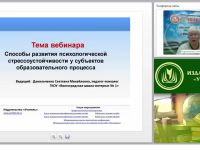Международный вебинар "Способы развития психологической стрессоустойчивости у субъектов образовательного процесса"