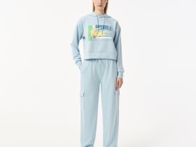 Женская короткая толстовка Lacoste с капюшоном