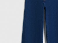 Укороченные широкие джинсы, Синий