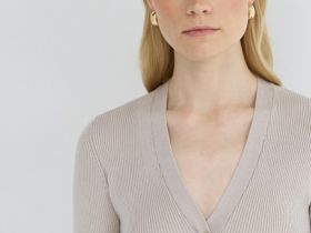 Вязаное платье мини, Бежевый