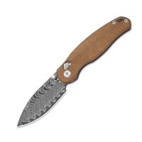Складной нож Kizer Phoca CD, сталь Damascus, рукоять Mkuruti Wood