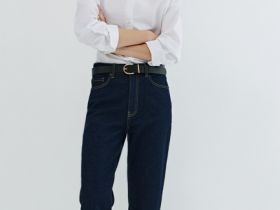 Джинсы Mom с высокой посадкой, Синий